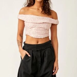 Free People Castille Corset Top in Rose Smoke